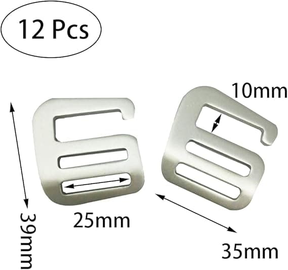 12 pcs Metal G-hooks Strap Buckles Strong Quick Release Buckles for Backpack Straps Webbing (Silver)
