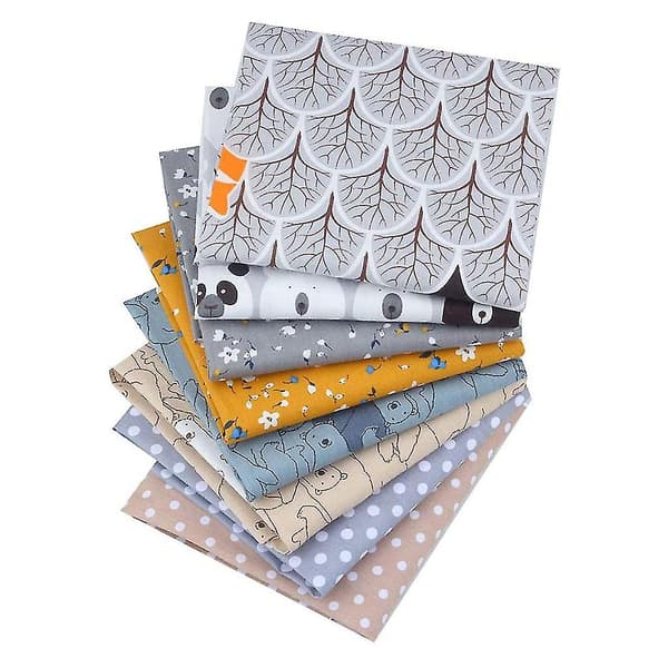 8-pack bomullstyg för hantverk, lapptäcksrutor, quiltning, syprojekt, DIY