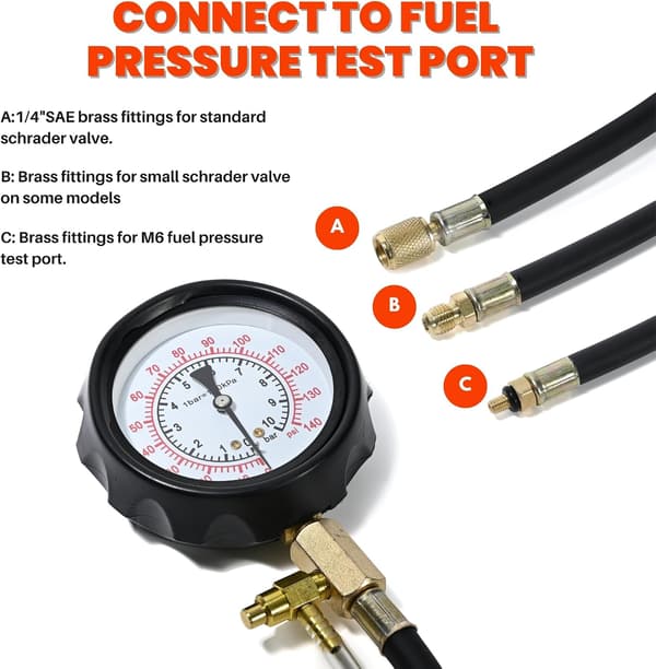 Diesel drivstofftrykkmåler 90 mm psi/bar for drivstoffinnsprøytningspumpe