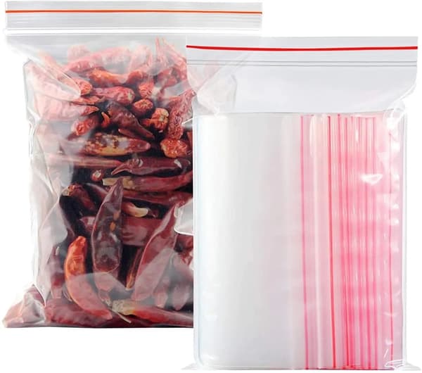 100-Pack Ziplock Zipper Bags - Transparent