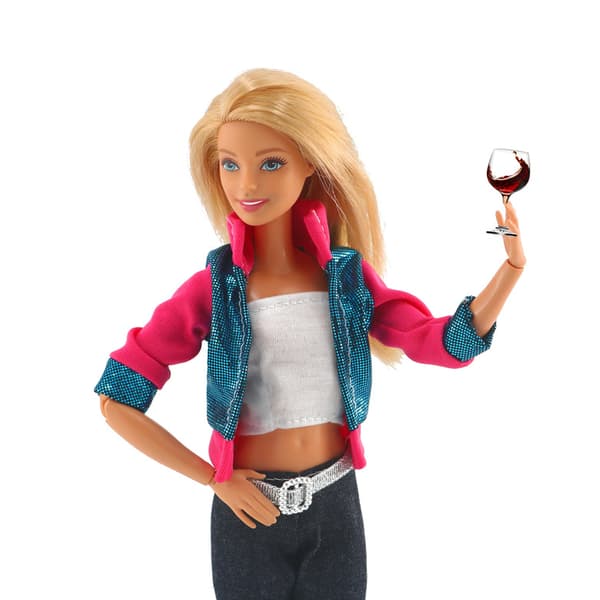 4-pack 11-tums Barbie-dockkläder set, jeans, klänning