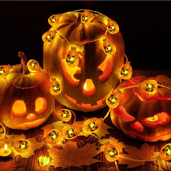 Halloween lyskæde, 3M 20 LED Halloween 3D græskar lyskæde