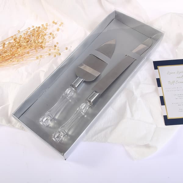 Bryllupsminnekniv- og gaffelsett i rustfritt stål 103 No Box 430 Steel