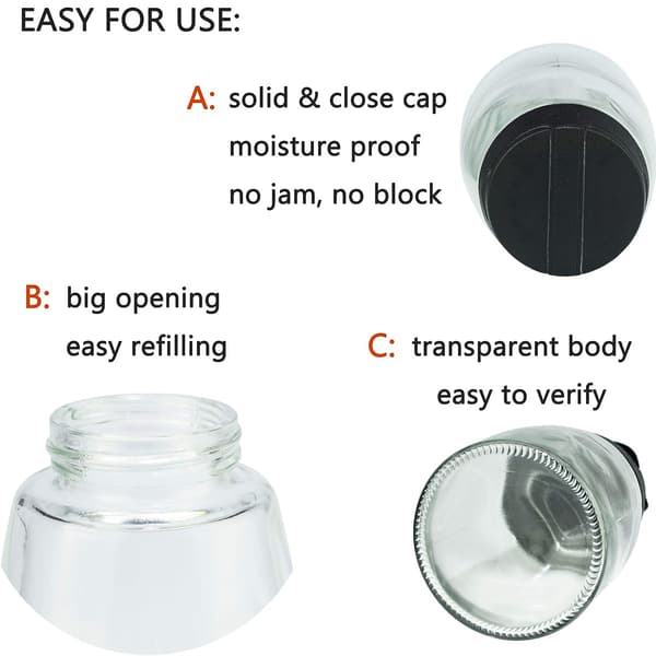 2-pakke doble krydderkrukker - Svart - 150 ml