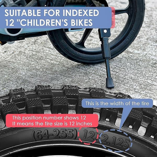 Justerbart cykelstöd för barn i aluminiumlegering, 14-tums cyklar, sidostöd med gummispets