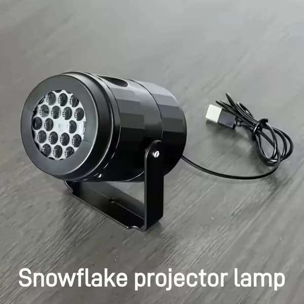 USB Snøfnugg projeksjonslampe LED jul bryllup