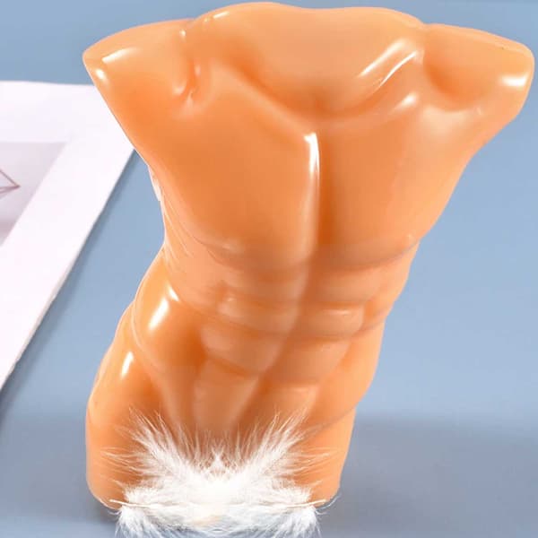 Lysform Stearinlys 3D Mannskropp 10cm hvit white