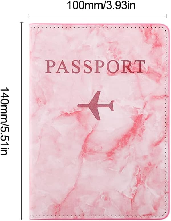 Pasfodral, Pasfodral, Pasfodral med RFID-beskyttelse, Pasholder til kvinder og mænd (Rosa)