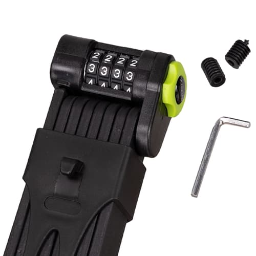 Foldable Bike Lock with 4-Digit Combination, Alloy Steel Security Lock for Cyclists and Commuting, Black 45 cm