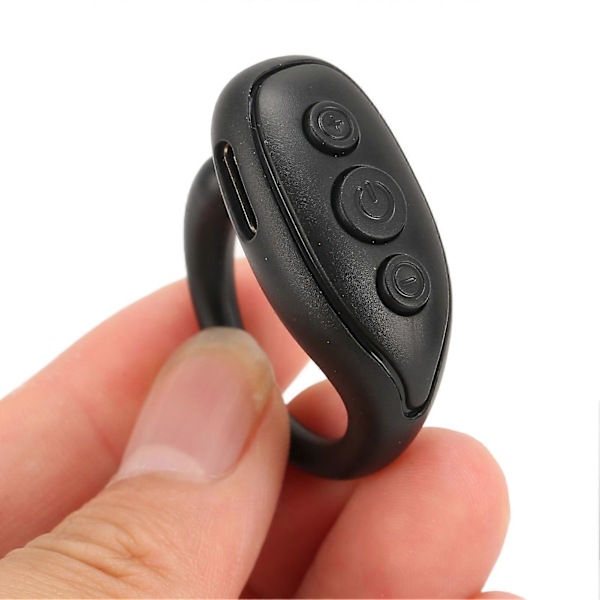 Mobiltelefon Bluetooth Fjernbetjening ABS Ringformet Lang Batterilevetid Kamera Fjernudløser til Tablet Sort