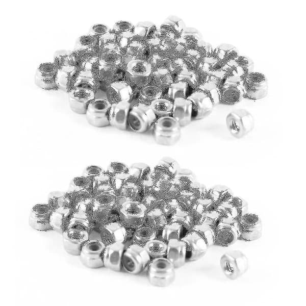 100 stk. 304HC rustfrit stål hardware sekskantmøtrik M2 A2-70