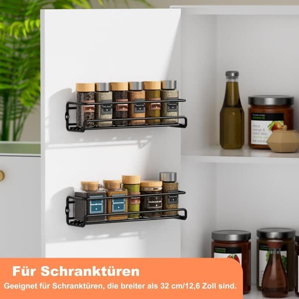 2-piece Wall Mounted Stainless Steel Spice Rack for Kitchen - Home Spice Storage and Organization Silver Silver