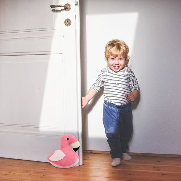 Dørstopper stof flamingo