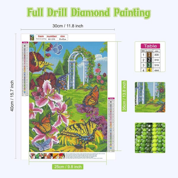 Full diamond 5D diamond painting set, DIY butterfly diamond