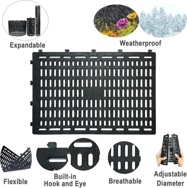 3 Tree Trunk Protectors - Black - Mesh Plant Enclosures for Seedlings - Weatherproof, Durable Bark Protection
