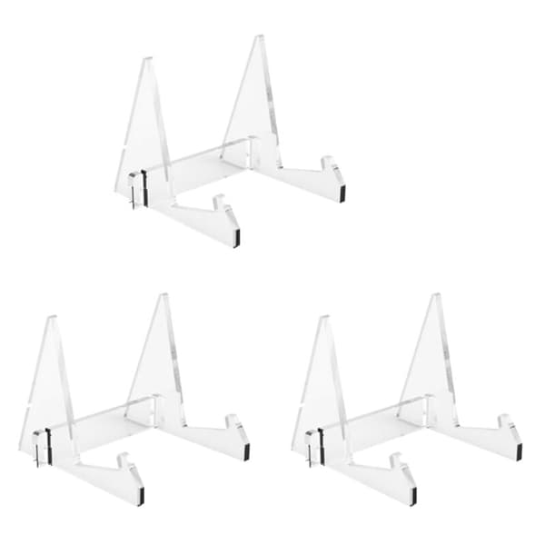 3X Vinylplateholder i akryl, displaystativ, bærbar bok