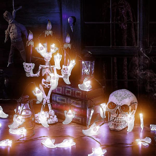 Halloween-ljusslingor, 3m 20 LED-spøkelseslykter, Halloween-dekorasjon