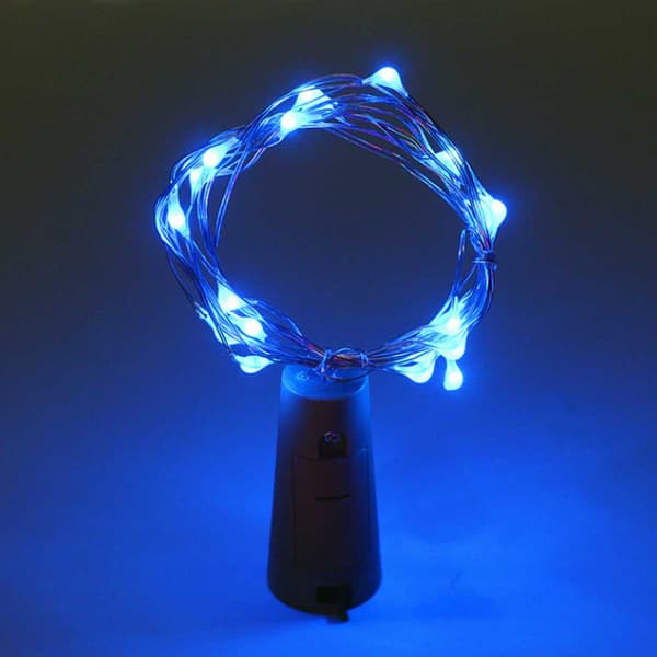 2-pakkaus LED-valosarja valot pullojen koristeluun, sininen blue