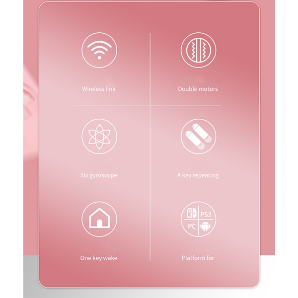 Switch Controller, Trådløs Switch Pro Controller til Switch/Switch Lite/Switch Oled, 6-Akset Gyroskop og Dobbelt Vibration (Pink)