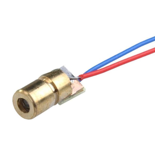 10 kappaletta 5V 650nm 6mm 5mW mini laserpistediode-moduuli kuparipää punainen