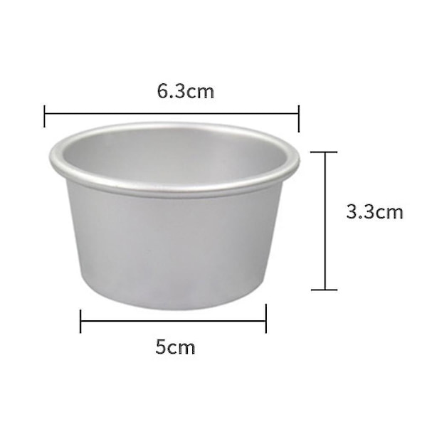 6 stk. 2 tommer rund mini kageform med aftagelig bund, buddingforme, bageform