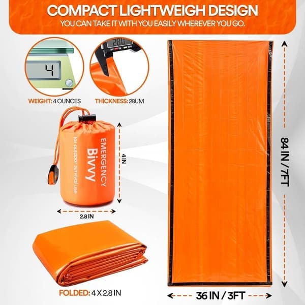 1/2/4 stk Utendørs Vanntett Termisk Sovepose Camping Overlevelse Bivy Bag