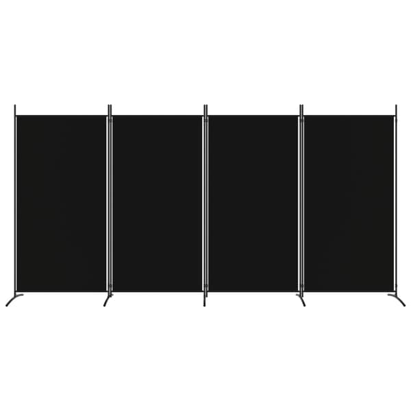 vidaXL Room Divider 4-Panel Black 346x180 cm Fabric Svart 4620