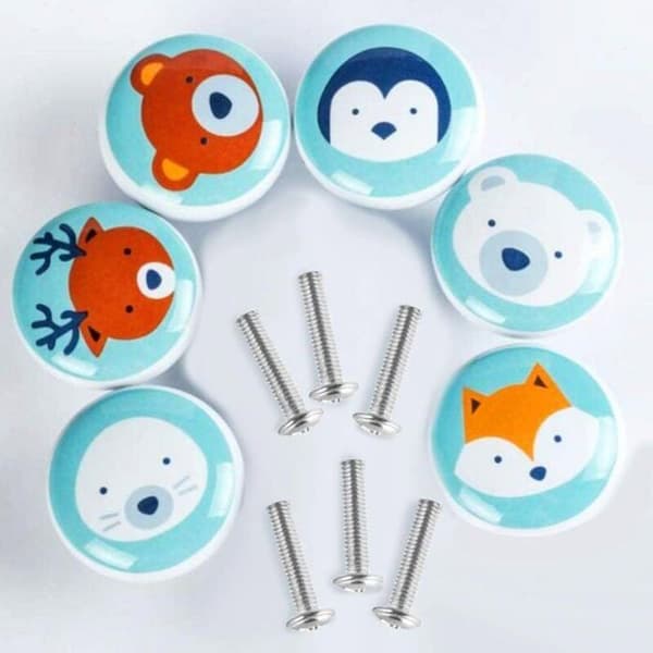 Ceramic cabinet knobs, ceramic cabinet knobs with screws, animal pattern furniture handle knobs