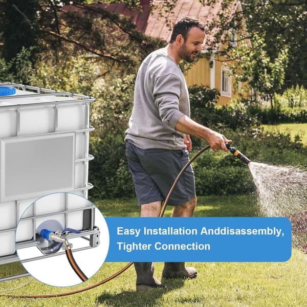 3/4\" IBC-tankadapter svanehals-hane til 1000L regnvandstank