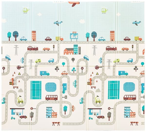 Double-sided foam mat XXL - foldable with 1 cm (mountain and road)