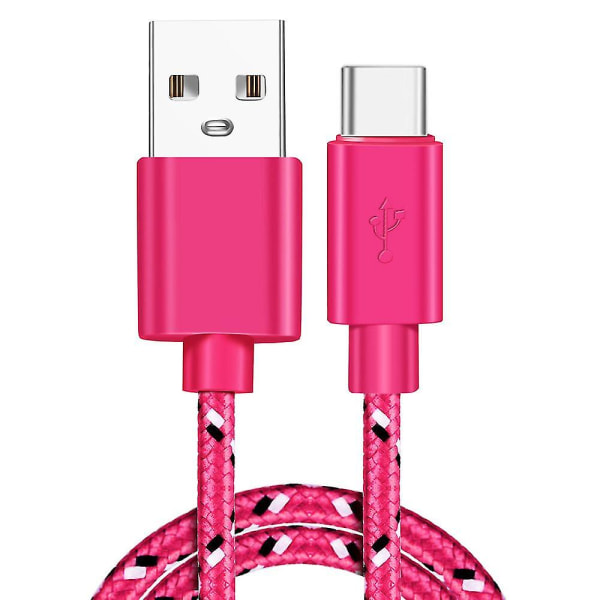 USB Type C-kabel Snabbladdning USB C-kablar Type-c Datasladd Laddare USB C För Samsung S9 Note 9 Huawei P20 Pro Xiaomi 1m/2m/3m 0.5m Rose Red
