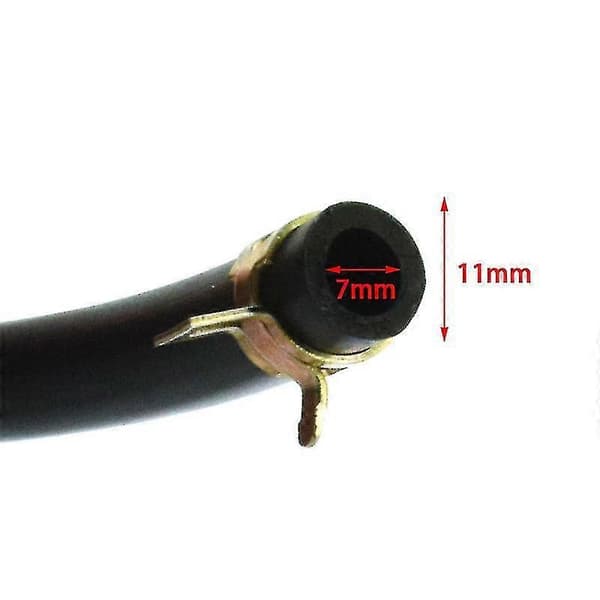 Bränsleslang 1 m 7 mm med 10 slangklämmor