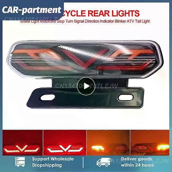 Motorcykel baglygte LED bremselys stoplys blinklys retningsviser 12V ABS