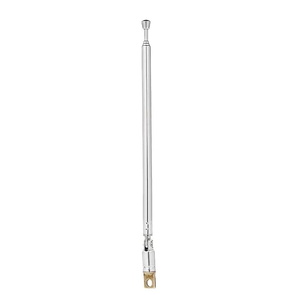 Telescopic FM Radio Antenna 4 Sections Chrome Plated Copper Antenna 360° Rotatable