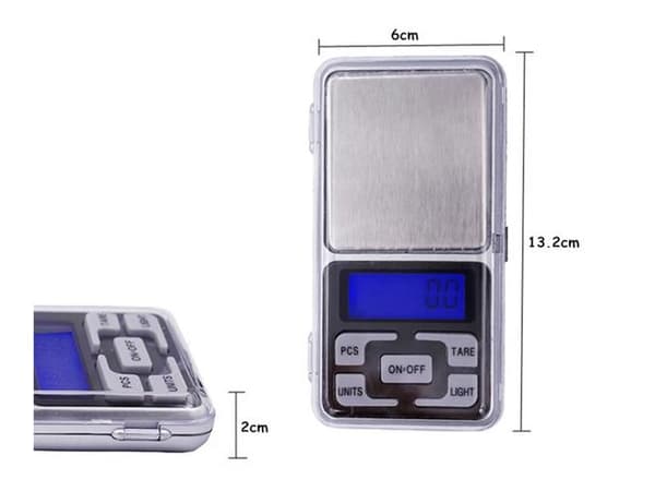 Digitaalivaaka 0,1g - 500g Pocketscale MH-500 Silvergrå silver