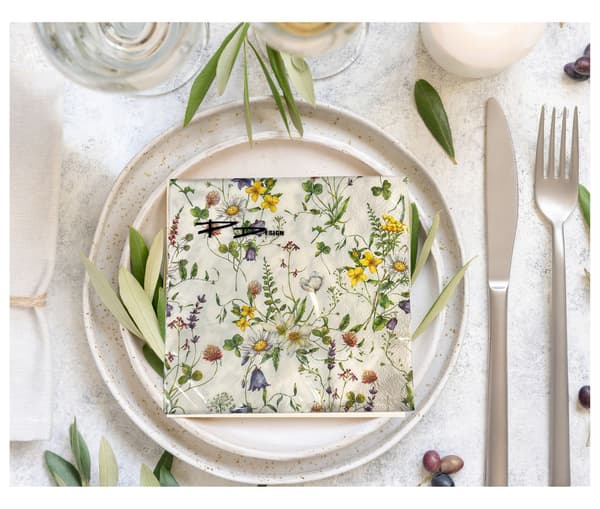 Servietter Engblomster 33x33cm 20-pak multifärg multicolor