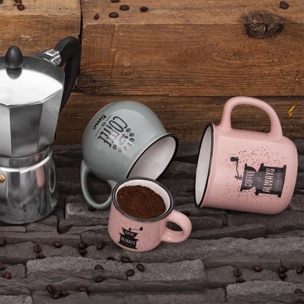 Rosa keramikkopp för kaffe och drycker