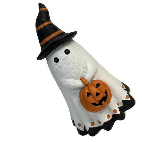 Halloween Spøgelse Græskar Figur Skrivebord Mini Søde Spøgelsespynt Farverigt Spøgelse Holder Græskar