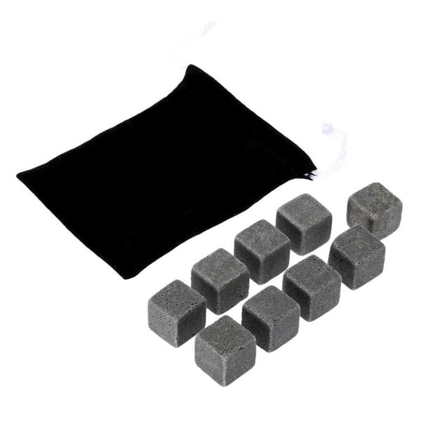 9-pack Natural Whiskey Stones - Stone Ice Cubes Grey grey gray