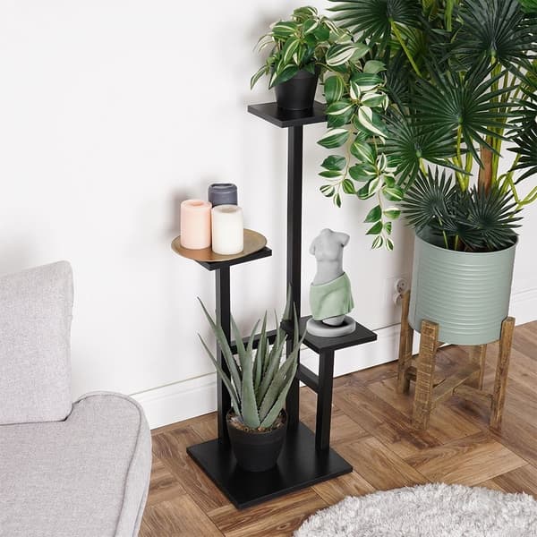 Blomsterstativ i metal med 4 niveauer, industriel stil
