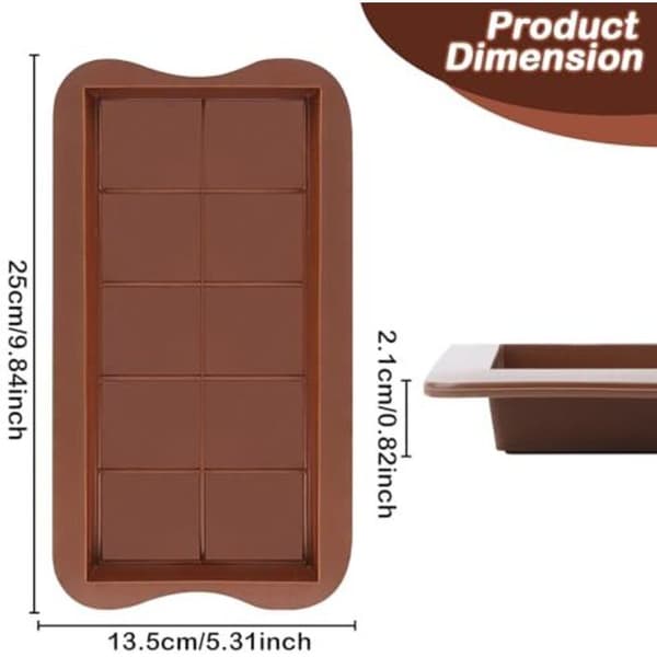 Chokoladekageform 4-delt silikonechokoladeform 10-huls chokoladeform til chokolade, praliné og slik