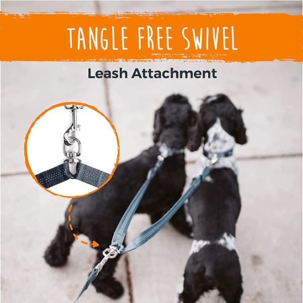 Double Dog Leash, Adjustable Length Dog Leash for Two Dogs, Tangle-Free Leash for 2