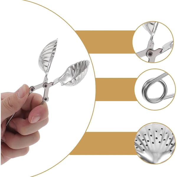 Elegant snegleformet tesil i rustfritt stål Silver silver