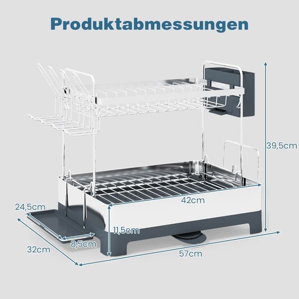 2-tasoinen metalliteline, lasi- ja aterinpidikkeellä