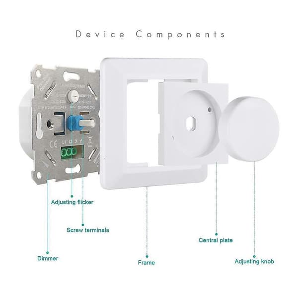 Dimmerbryter, 220-240v 5-200w Smart Knapp Lysbryter og Dimmere Dimmerbryter