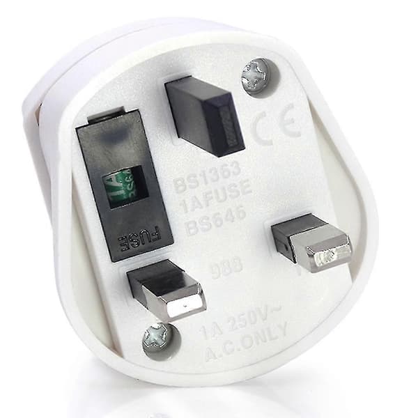Britisk stikkontaktadapter til elektrisk tandbørste, 2-benet til 3-benet adapterstik