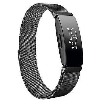 Til Fitbit Inspire /HR /2 Milanese Rustfrit Stål Magnetisk Armbånd Urrem (Stor Rosa)
