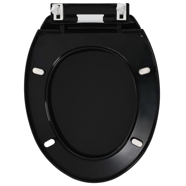 vidaXL Toiletsæde med soft close og quick release sort Svart black