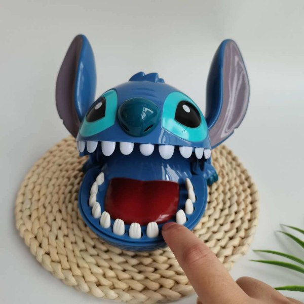 Lilo og Stitch Big Mouth Bite Finger Game Figur Tricky Prank Legetøj Børnegave Nyt Blue