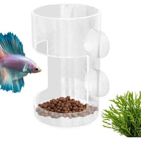 Akvariefoderdispenser, 10x6cm Flydende & Synkende Akvariefoderbakke Beholderholder med Sugekopper til Fodring af Skildpadder og Rejer